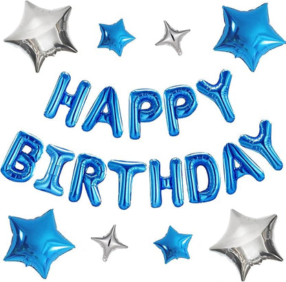 CANREVEL Happy Birthday Banner Decorations + 8Pcs Star Balloons, by CANREVEL