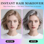 Gray Hair Dye Temporary Hair Color Spray for Kids Women, Temporary Hair Dye Spray Washable Hair Color Wax Non-Sticky For For Cosplay DIY, Party, Christmas, Halloween (Gray)