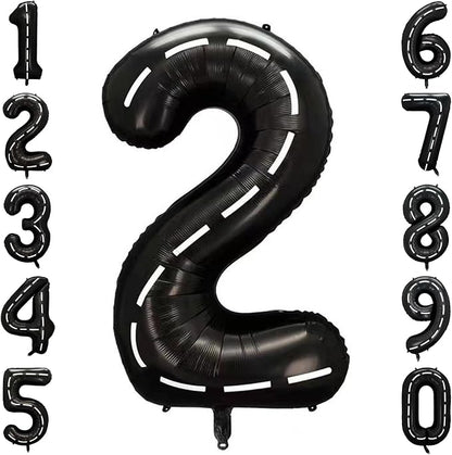 Black and White Stripes Number 2 Balloon 40 Inch, Foil road sign Numeral | by Unknown