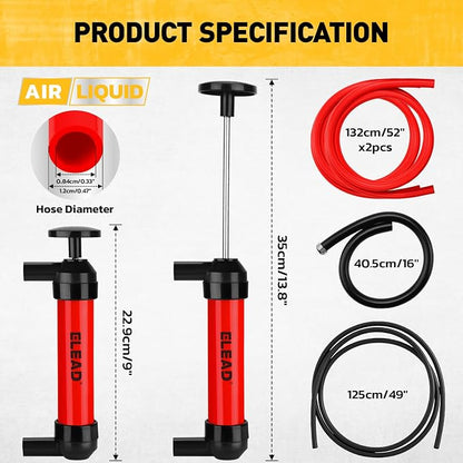 Fluid Transfer Siphon Pump for Gasoline, Fuel Oil Siphon Pumps, Balloon Adapter - Image 2