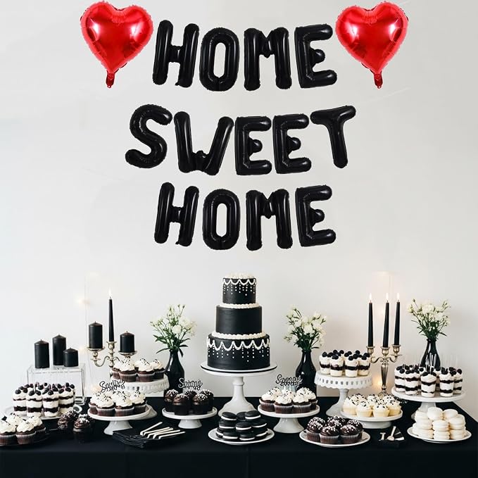 TONIFUL 16 Inch Black HOME SWEET HOME Letter Balloon Decor - Image 5