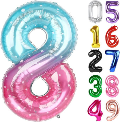 Starry Sky Number 8 Balloon 40 Inch, 8th Birthday Decorations Men Women | Foil by IWERP