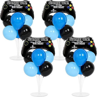4 Sets Video Game Birthday Party Balloons Stand Kit by Naozinebi