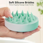 HEETA Scalp Massager Hair Growth, Soft Silicone Scalp Scrubber Shampoo Brush for Exfoliation, Dandruff Removal Head Massage Stress Relax, Wet & Dry Use for Thick Thin Curly Hair Care, Gradient Green