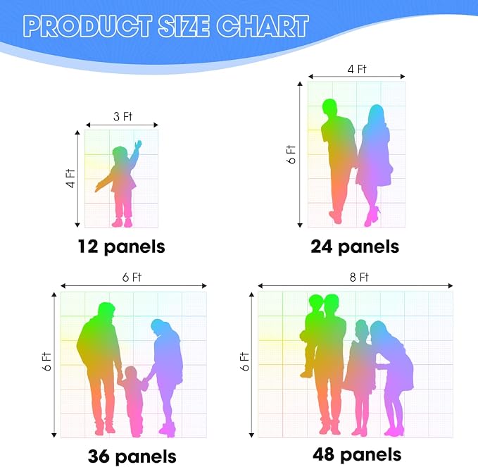 Iridescent Silver Shimmer Wall Backdrop 36 Panels Cover 6 x 6 Ft, Photo - Image 6