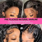 40 Inch 13x6 Deep Wave Lace Front Wigs Human Hair Pre Plucked 250% Density 13x6 HD Transparent Lace Frontal Wigs Human Hair Glueless Deep Curly Human Hair Wigs For Women Natural Color