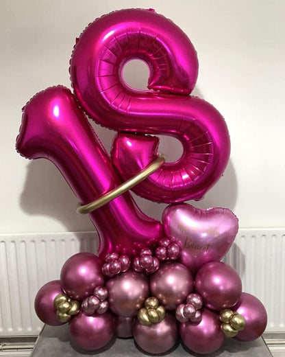 40 Inch Hot Pink 11 Balloons Giant Number 11 Balloons Hot Pink 11 Birthday - Image 4