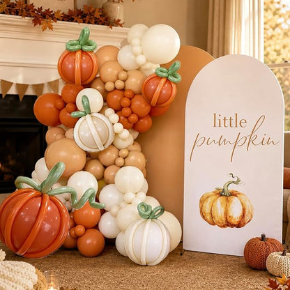 CROSSFINGERS Fall Pumpkins Balloon Arch Kit Baby Shower Decoration | Orange - Image 5