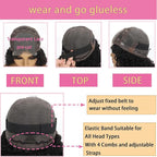 4x4 Wear and Go Kinky Curly Wig Human Hair Pre Plucked Pre Cut HD Lace Closure Wigs for Black Women 180% Density Curly Lace Front Wigs Human Hair (natural color 20 inch)
