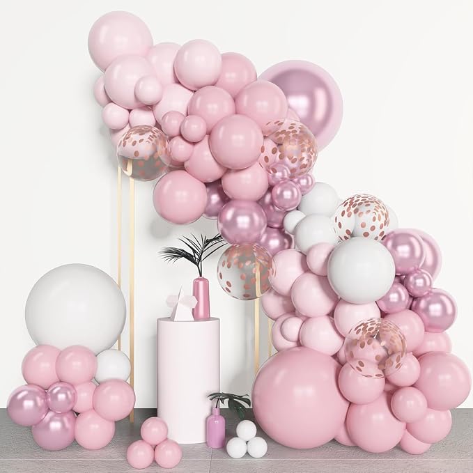 Archloon 156pcs Pink White Balloons Arch Garland Kit, Different Sizes 18 12 10 - Image 5