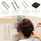 U Shaped Hair Pins 250 PCS, Coffee Brown Hair Pins for Women, Girls, Kids. With Storage Box. Hair Bobby Pins for Hair Updo, Dance, and Wedding
