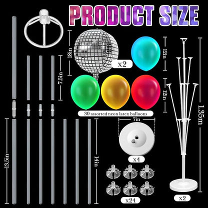Gejoy 2 Sets Balloon Tower Stand Kit, Pcs 12 Inch Balloons, and 2 Pcs Balloons - Image 2