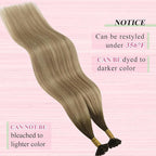 YoungSee U Tip Hair Extensions Balayage Keratin Tip Hair Extensions Balayage 24 Inch Long Utip Hair Extension Dark Brown Ombre Brown with Blonde U-Tips Hair Extension Real Human Hair 50s/50g