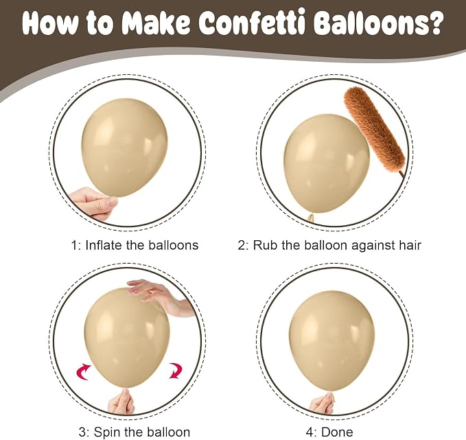 Brown Balloons, 12 Inch Retro Brown Sand White Cocoa Coffee Apricot Beige Nude - Image 4