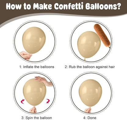 Brown Balloons, 12 Inch Retro Brown Sand White Cocoa Coffee Apricot Beige Nude - Image 4