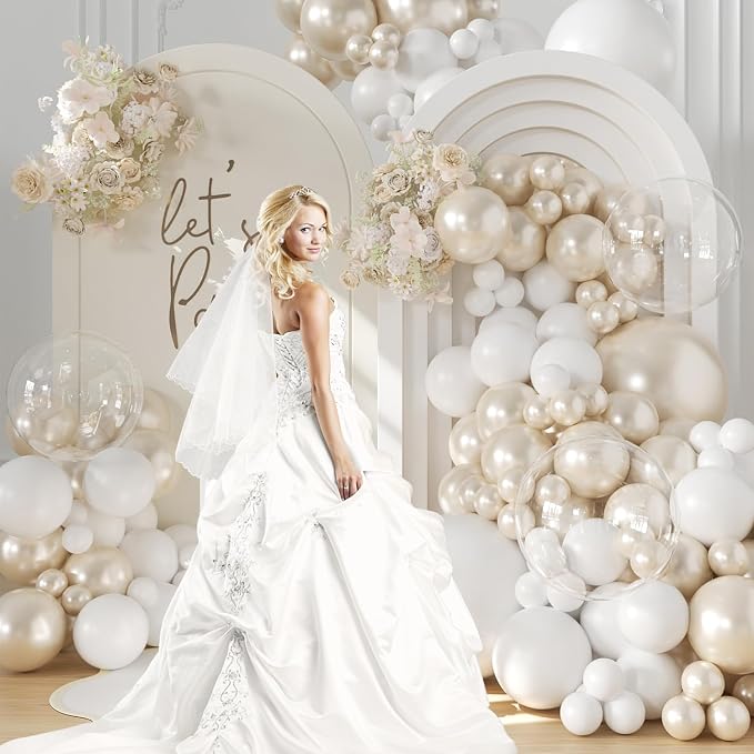 White Balloon Arch Kit for Wedding Bridal Shower Baby Shower Decorations | - Image 5
