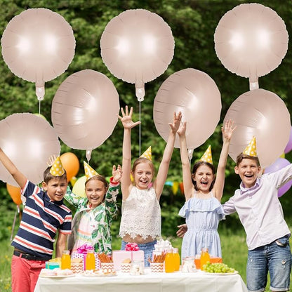 20 Pcs Beige White Round Shaped Balloons, 18 Inch Round Foil Balloon, Giant - Image 6