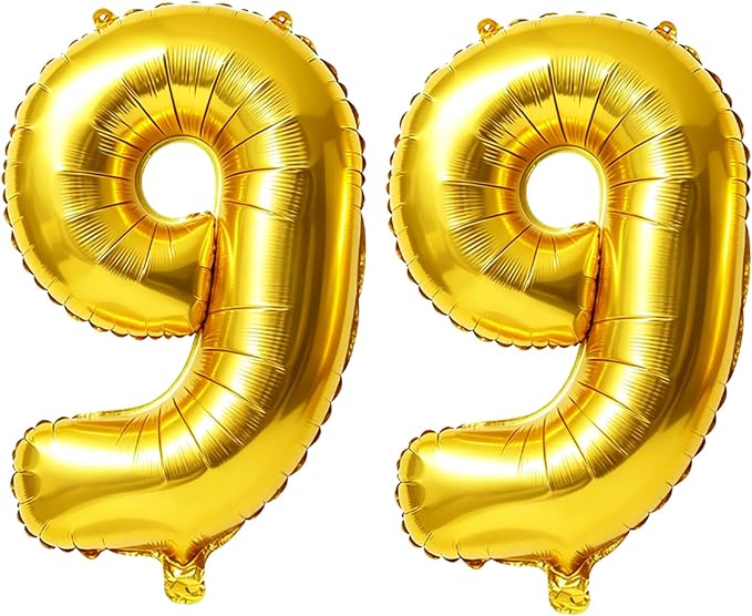 40 Inch Number 99 Balloons for 99th Birthday Party Decorations, 0-100 Gold by FOBELEC