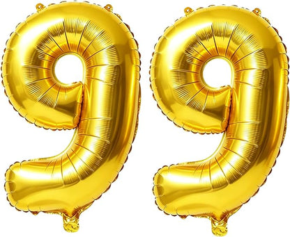 40 Inch Number 99 Balloons for 99th Birthday Party Decorations, 0-100 Gold by FOBELEC