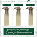 RUNATURE Balayage Clip in Hair Extensions Ombre Brown to Blonde 16 Inch 50g 3pcs Real Hair Extensions Clip in Human Hair for Thin Hair Double Weft Remy Natural Hair