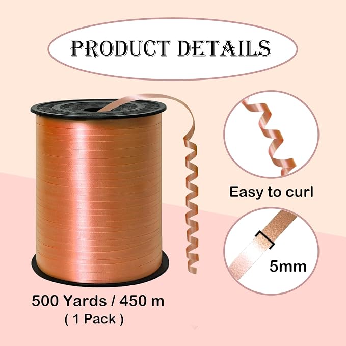 500 Yard Orange Curling Ribbon Balloon Ribbon 1/5 Inch Ribbon - Image 2