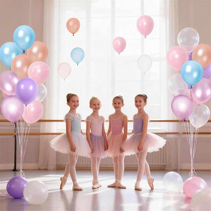 Pastel Mermaid Balloons Set, Pearl Rose Gold Metallic Pink Purple Blue Latex - Image 5