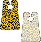 Men's Beard Maintenance Apron, Waterproof & Easy Clean, Animal Skin Cheetah Leopard Leather Print Yellow