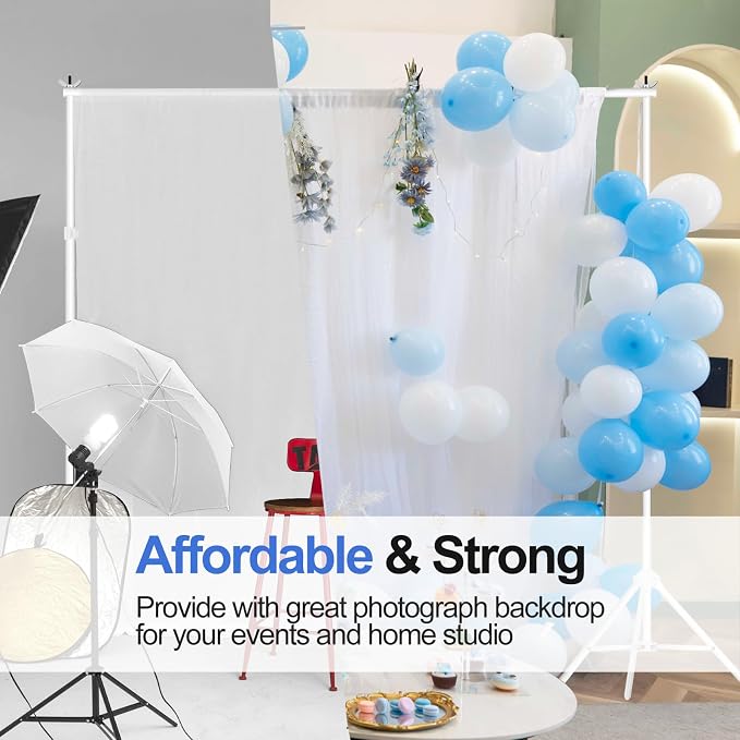 EMART Backdrop Stand 10x8.5ft Photo Studio Adjustable Background Stand Support - Image 6