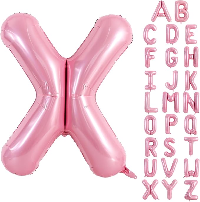 TONIFUL 40 Inch Large Pink Letter X Balloons Giant Foil Mylar Alphabet Balloon by TONIFUL