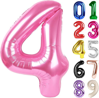 4 Balloon - Pink Birthday Number Balloons, 40 Inch Decorations Men Women | Pink by ALPHADELTAPI