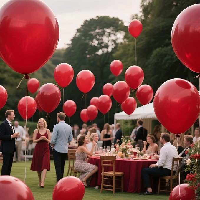 100pcs Burgundy Balloons 12inch Dark Red Maroon Party Latex Balloons - Image 4