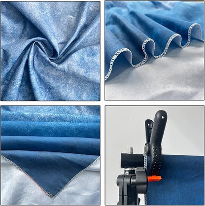 6x9ft Dark Blue Gradient Portrait Photo Backdrops Bright Center Abstract - Image 4