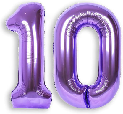 RainbowQ Purple 10 Balloon Number 40 Inch 0-40 Foil Large Balloons | Big Mylar by RainbowQParty
