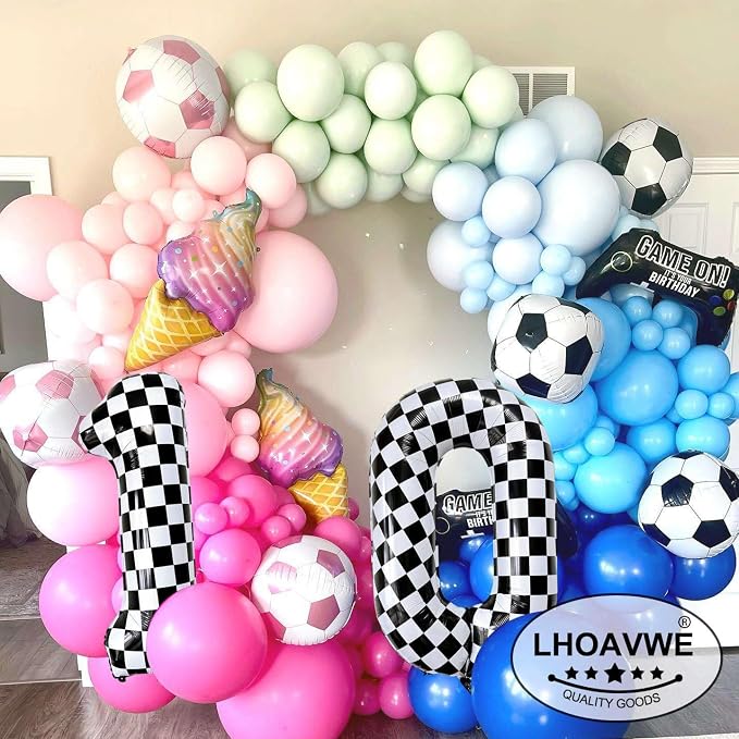 LHOAVWE Number 14 Checkered Balloons 40 Inch Giant Race Car Checkered 14 Number - Image 3
