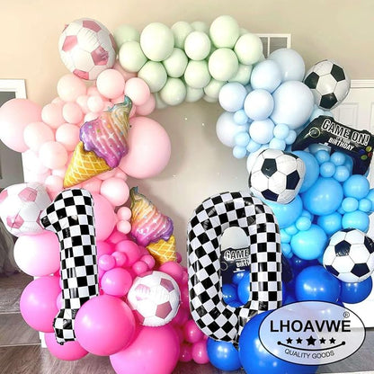 LHOAVWE Number 18 Checkered Balloons 40 Inch Giant Race Car Checkered 18 Number - Image 3