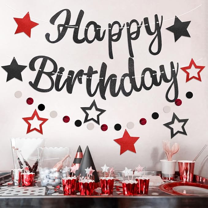 Pre-Strung Happy Birthday Banner, NO DIY Party Decor | Birthday Party Supplies - Image 4