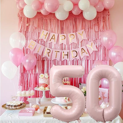 40 Inch Balloon Number 0 Pastel Pink, Large Foil Dusty Retro Pink Number - Image 5