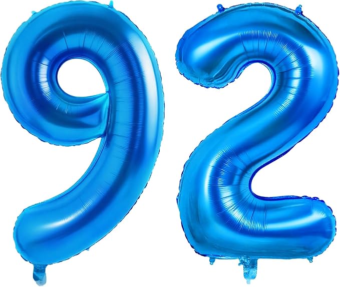 Number 92 Balloons for 92nd Birthday Party Decorations, 0-100 Large No.92 by Joycard