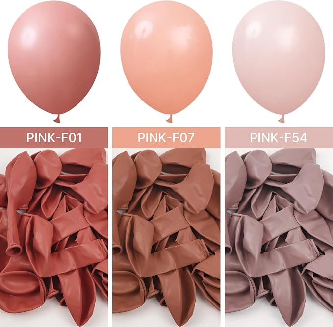 PartyWoo Dusty Pink Balloons 101pcs Lilac Pink Color 12 Inch | Balloons - Image 5