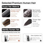 SUYYA Tape in Hair Extensions Human Hair Balayage Natural Black to Chestnut Brown 12 Inch 40g/pack 20pcs Straight Seamless Skin Weft Tape in Real Human Hair Extensions(12inch #P1B/6/T1B)