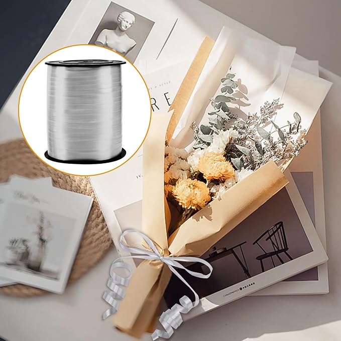 500 Yards Silver Curling Ribbon Balloon String Ribbon 1/5 Inch | Ribbon - Image 6