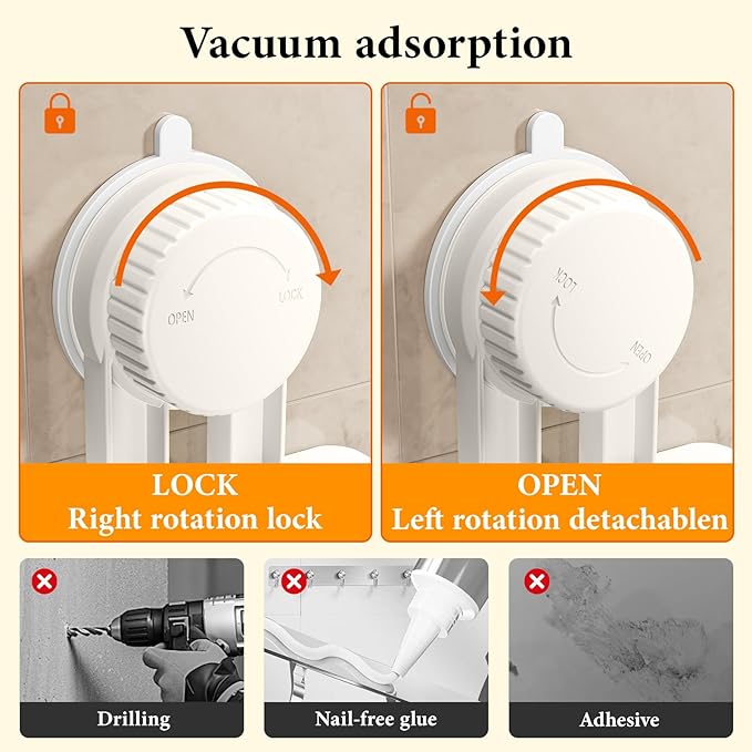 Universal Suction Cup Blow Dryer Holder,Hairdryer Holder For Bathroom Wall Mount,With Plug&Cord Organizer.Strong And Stable，Easy Installation Ideal for Bathroom And Cabinet Door(White)
