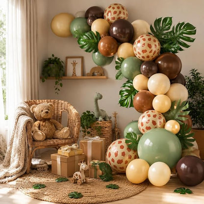 Sage Green Brown Balloons, 12 Inch Green Dark Brown Coffee Nude Ivory White - Image 7