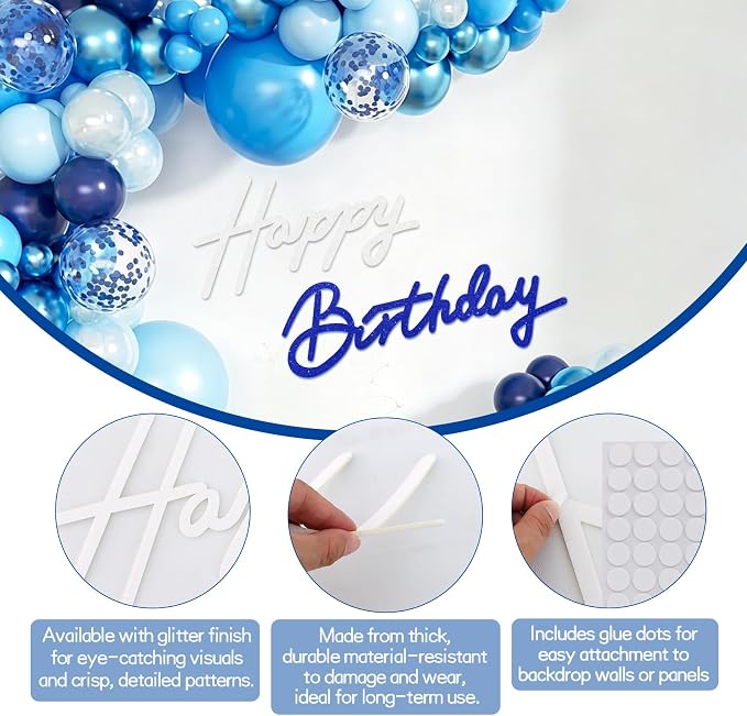 TONIFUL Happy Birthday Sign for Backdrop - Image 2