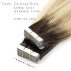 Lacer Remy Human Hair Extensions Tape Ins 20 Inch Tape in Real Human Hair Extensions Pu Skin Weft Color Caramel Blonde Mixed Bleach Blonde with Darkest Brown Roots 50 Gram R#2-27/613