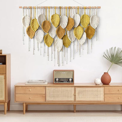 Large Macrame Wall Hanging Boho Woven Tapestry Bohemian Farmhouse Wall Art | - Image 4
