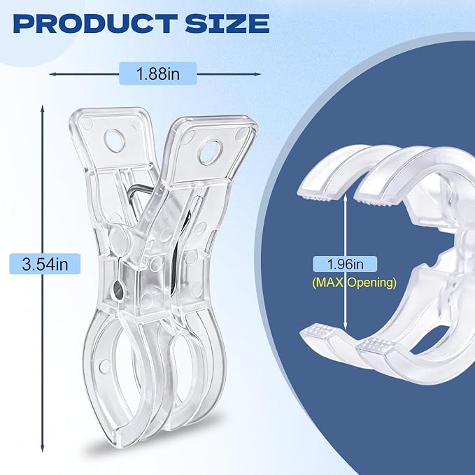 10 Pack Clear Spring Clamps, 3.5 Inch Plastic Balloon Arch Clips | Invisible - Image 3
