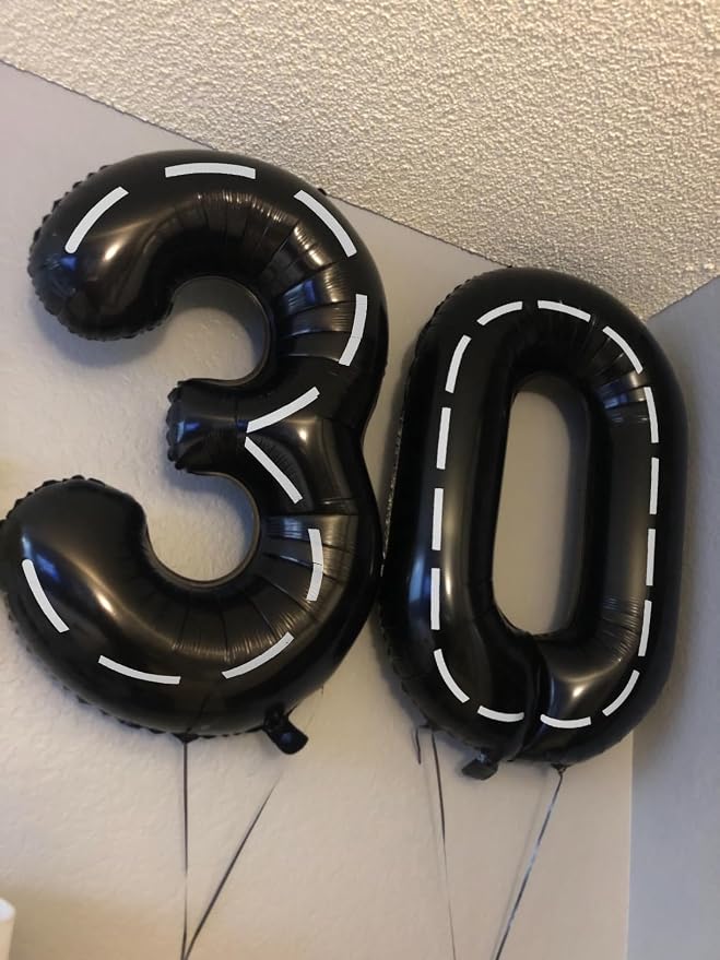 Number 6 Balloons 40 Inch for 6 16 Birthday Party Decorations, Line Black | - Image 4