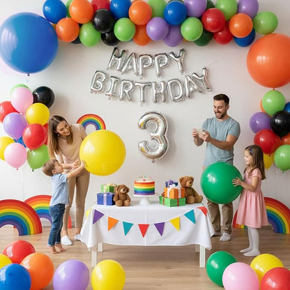 KOOGEL 36 Inch Assorted Rainbow Large Latex Balloons, Shower Wedding Carnival - Image 2
