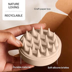 Silicone Scalp Scrubber for Dandruff – Serum, Balm, & Hair Oil Applicator – Scalp Massager Hair Growth for Men, Women – Shampoo Massager Brush or Head Scratcher – Alternative to Shower Comb – Beige